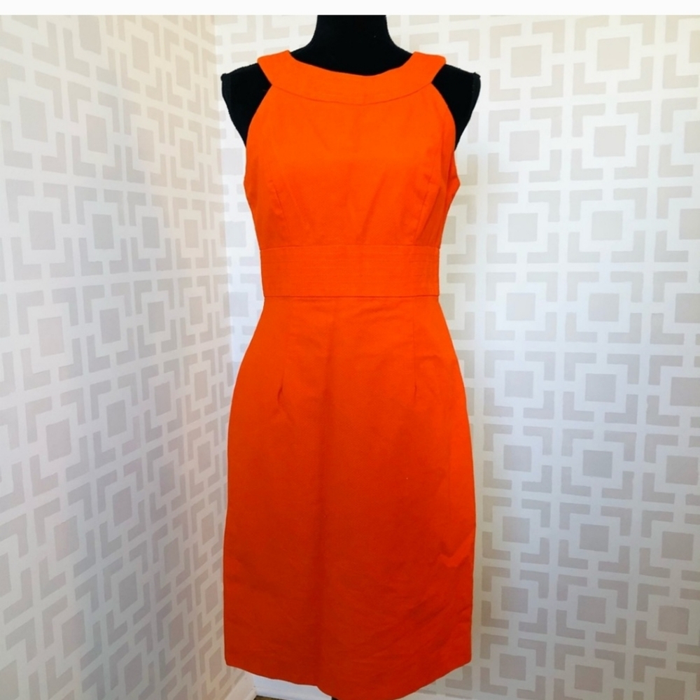 Muse Orange High Neck Sheath Dress 8